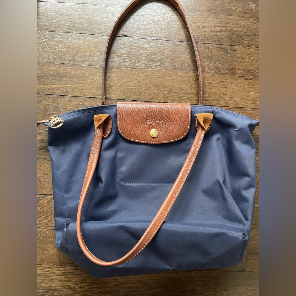 Longchamp Le pliage small nylon shoulder tote Navy